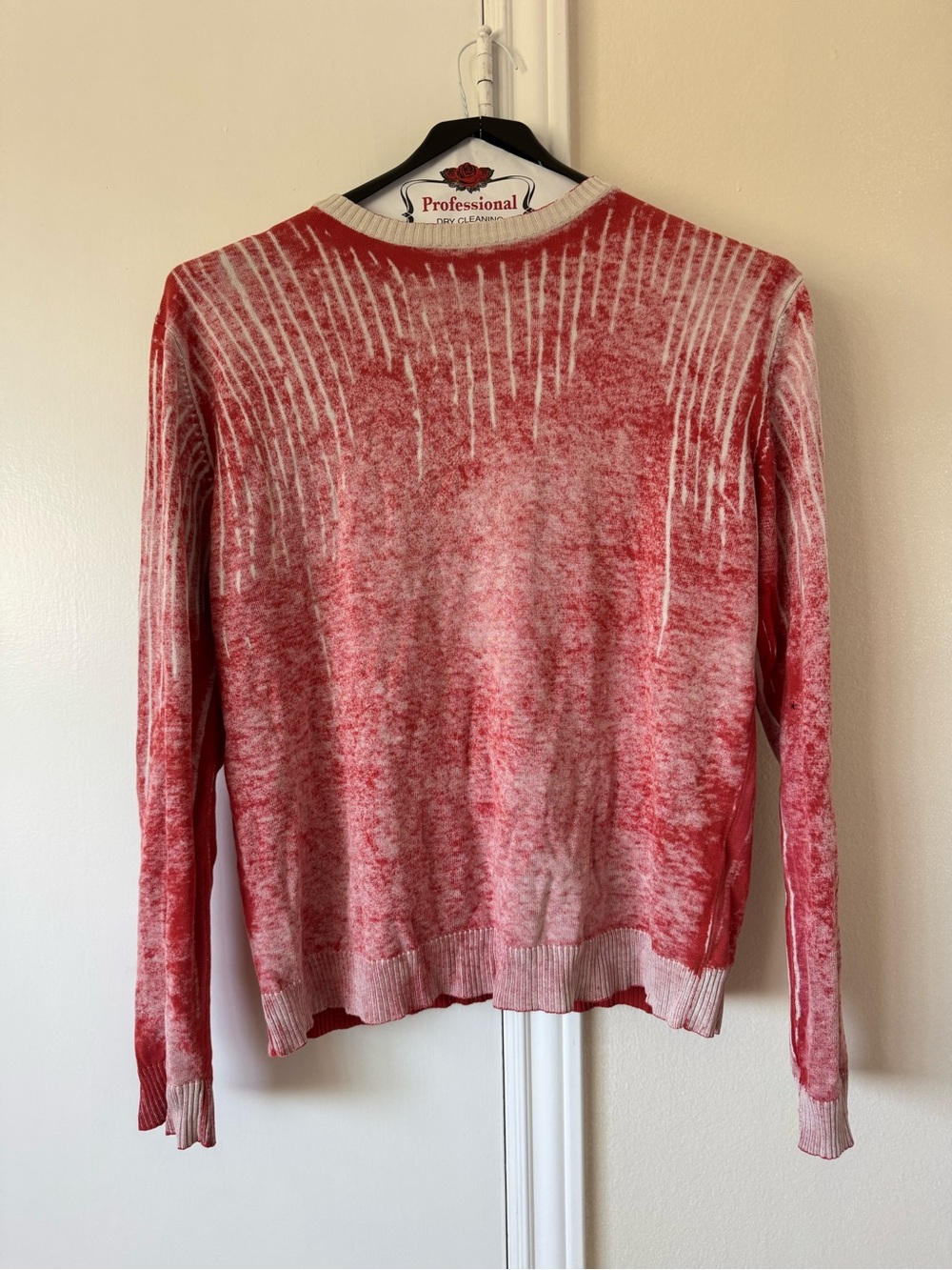 Vintage Red Tie-Dye Crewneck Sweater - Unbranded